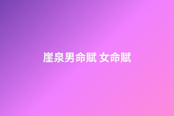 崖泉男命賦 女命賦